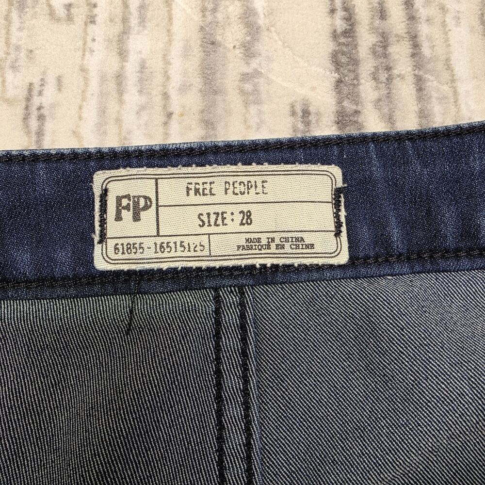 Free People Just Float On Jeans Women's 28 Blue Denim Flare Bellbottom High Rise - Picture 5 of 9